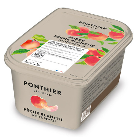 Ponthier Frozen White Peach Puree 10% Sweetened