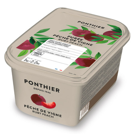 Ponthier Frozen Ruby Peach Puree 10% Sweetened