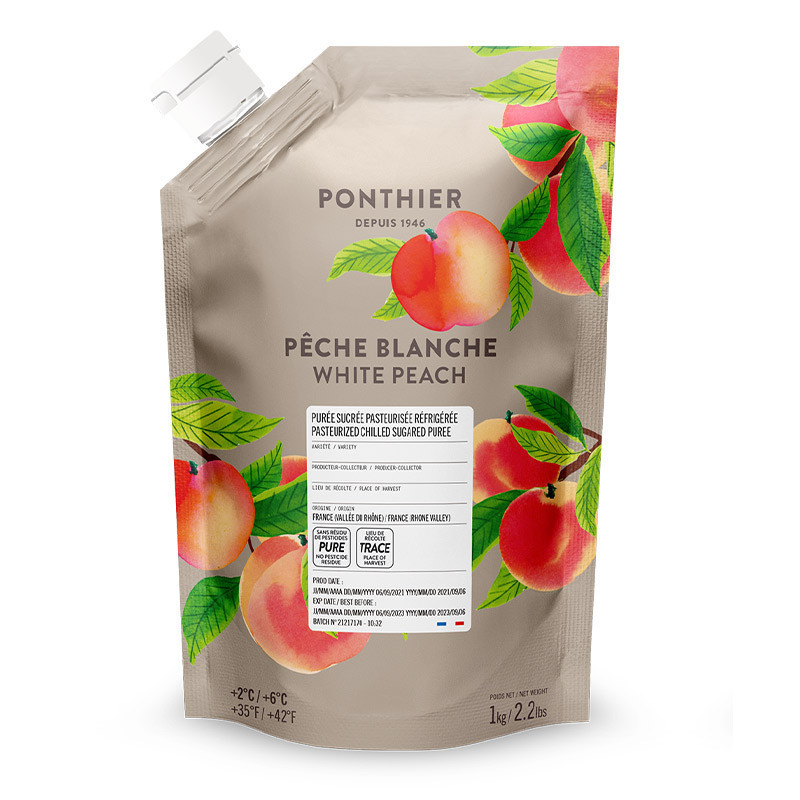 Fresh White Peach Puree 10% Sweetened