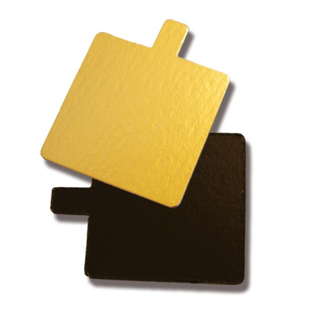 Gold & Black Square Cardboard With Tab 5cm