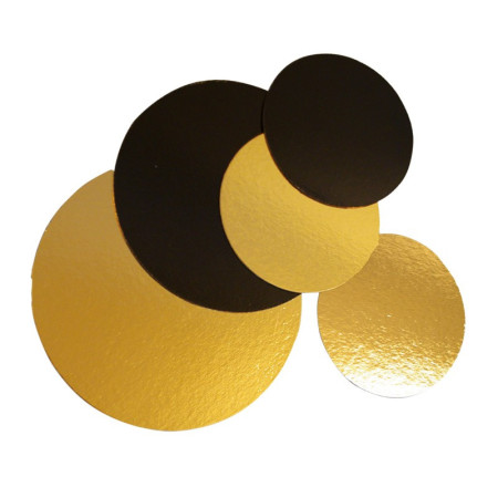 Gold & Black Round Cardboard 22cm 1000-1100gsm
