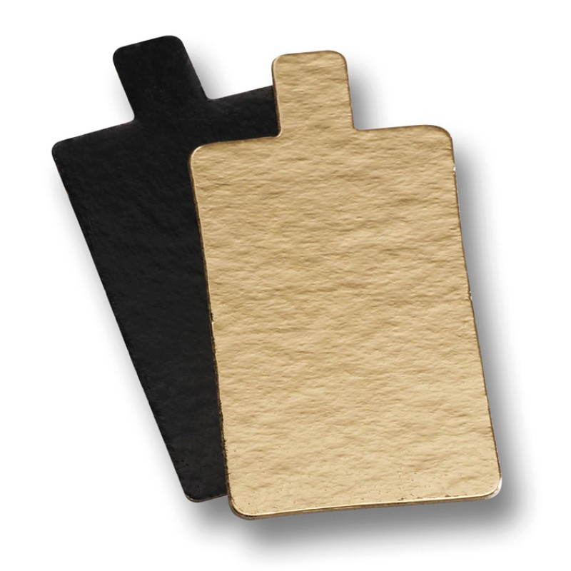 Gold & Black Rectangle Cardboard with Tab Gold/Black 9.5 x 5.5cm  1000-1100gsm
