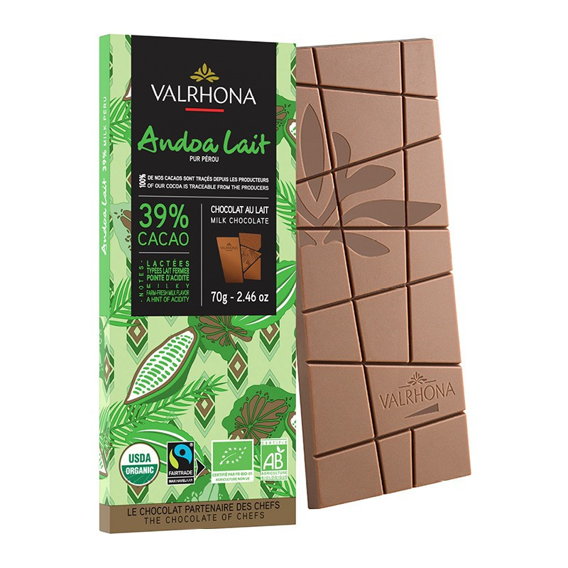 Milk Chocolate Bars Andoa Organic 39%