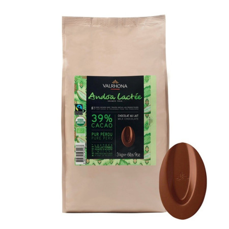Valrhona Milk Chocolate Bags Andoa Organic 39%