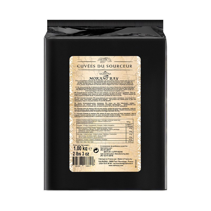 Valrhona Dark Chocolate Block Morant Bay Cuvee 70%