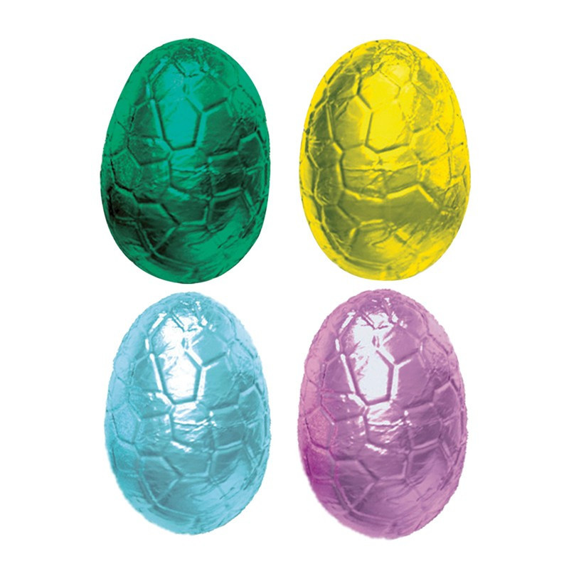 Assorted Wrapped Dark and Milk Chocolate Easter Eggs With Almond Hazelnut Praline