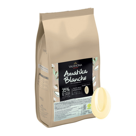 Valrhona Vegan Almond Couverture Amatika 35% White Chocolate