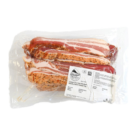 Dingley Dell Pork Dry Cured Juniper Smoked Back Bacon Sliced