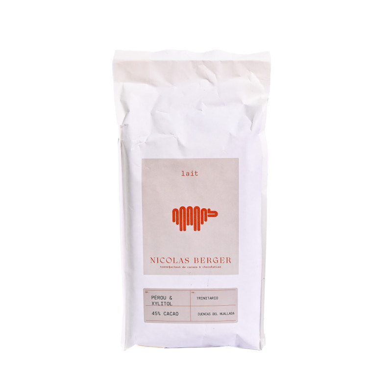 Nicolas Berger Peruvian Milk Chocolate With Birch Sugar Xylitol 45%