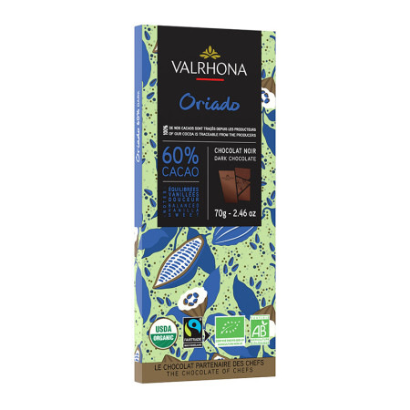 Valrhona Dark Chocolate Bar Oriado Organic 60%