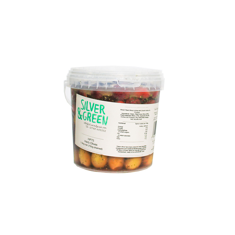 Silver & Green Herb Olives