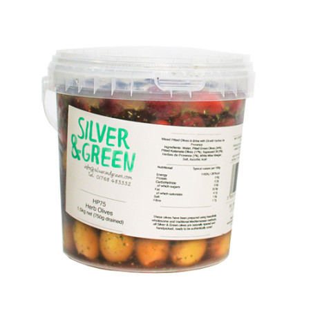 Silver & Green Herb Olives