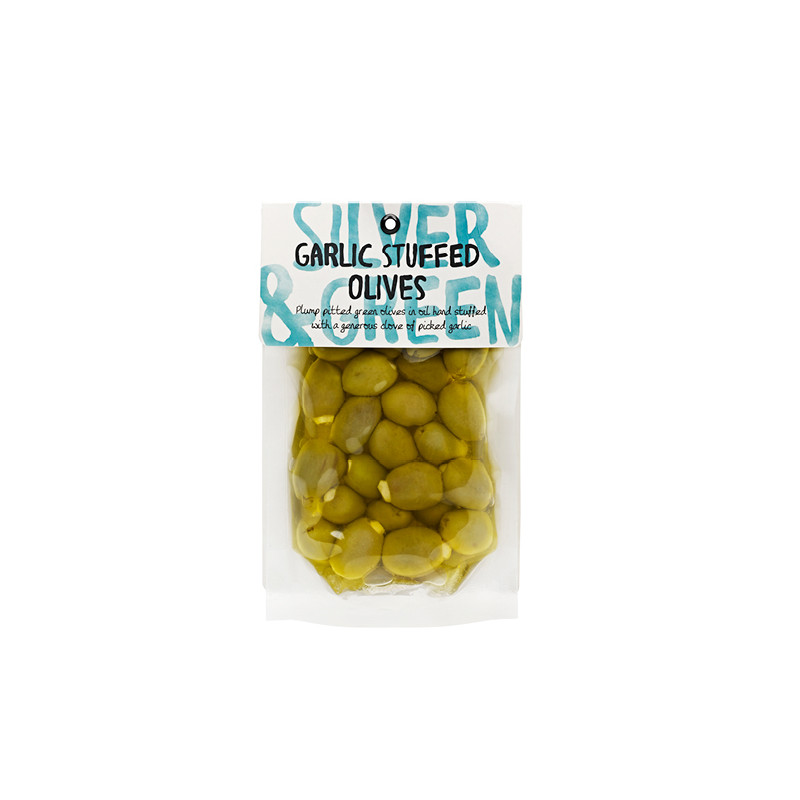 Silver & Green Garlic Stuffed Olives