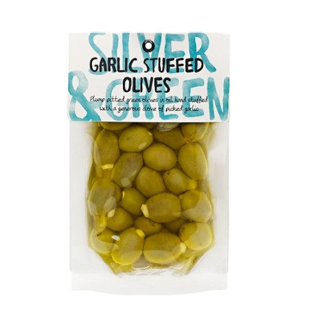 Silver & Green Garlic Stuffed Olives
