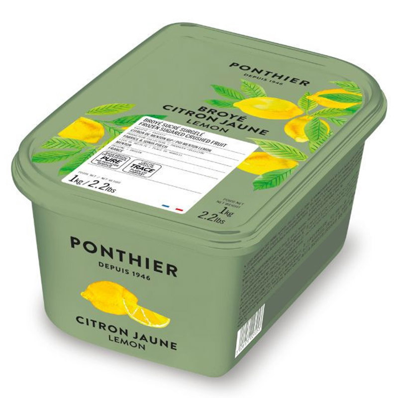 Ponthier Frozen Menton Lemon Crushed Fruit Puree 22% Sweetened