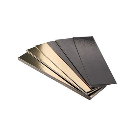 Gold & Black Straight Edged Cardboard 3 x 8cm