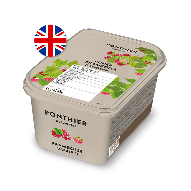 Ponthier Frozen Scottish Raspberry Puree 10% Sugar