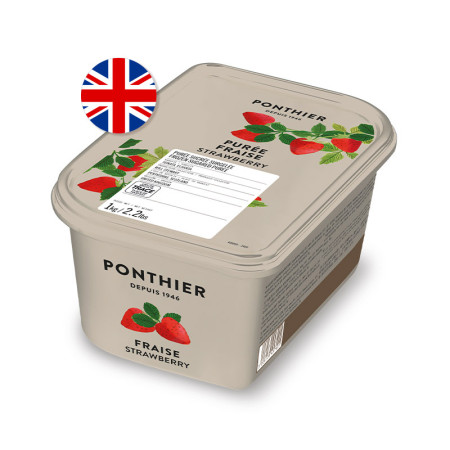Ponthier Frozen British Strawberry Puree 10% Sugar