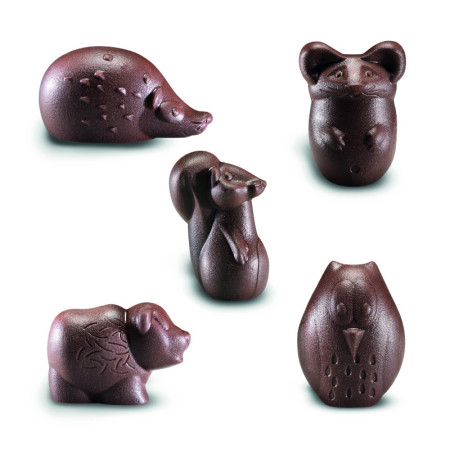 Dark Chocolate Hazelnut and Almond Praline Easter Forest Creatures