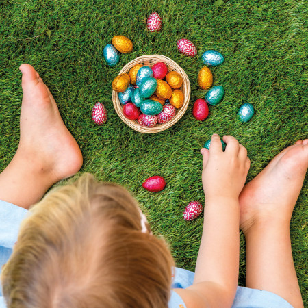 Wrapped Milk Chocolate Easter Eggs With Almond Hazelnut Praline