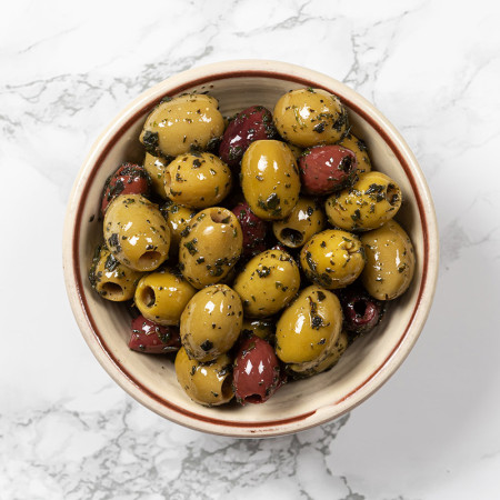 Silver & Green Herb Olives