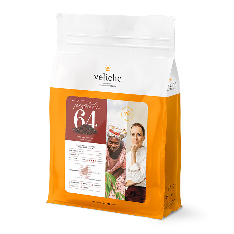 Veliche Belgian Dark Chocolate Dots Temptation 64%